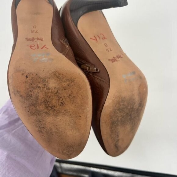 Coach Salene brown leather boots shoes size 7.5 4 inch heels - Picture 8 of 16